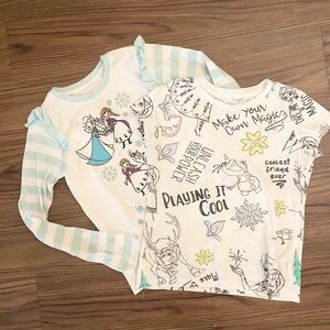 Disney Girls Frozen Graphic Tee Bundle Size M 7/8